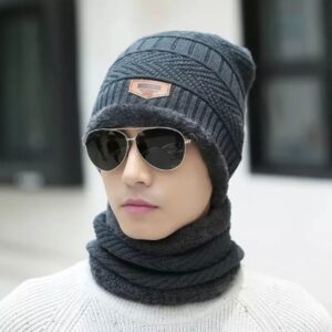 Beanie Wool Cap With Neck Warmer